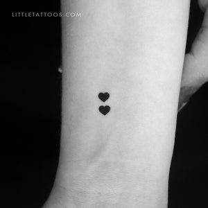 Two Little Black Hearts Temporary Tattoo - Set of 3