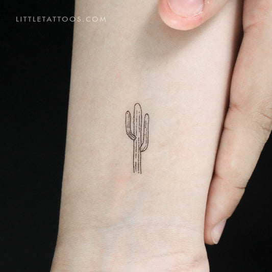 Tatuaje temporal de cactus saguaro (juego de 3)