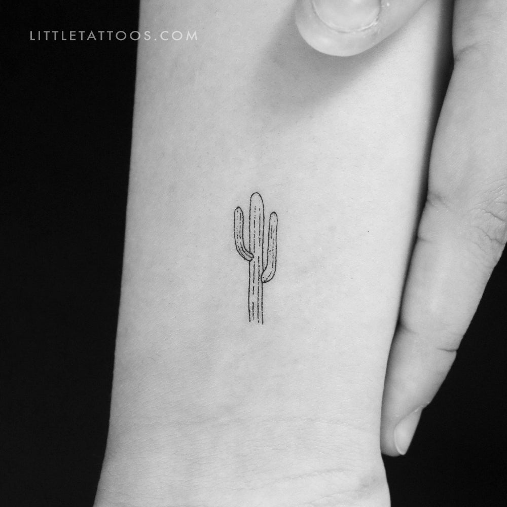 Tatuaje temporal de cactus saguaro (juego de 3)