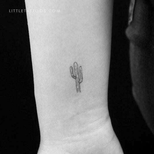 Tatuaje temporal de cactus saguaro (juego de 3)