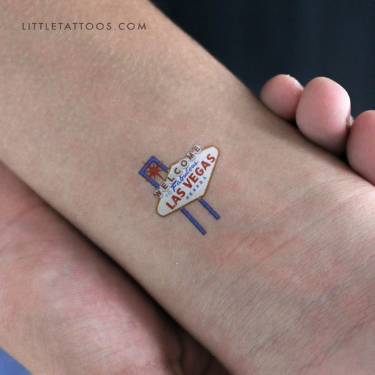 Tatuaje temporal pequeño de bienvenida a Las Vegas (juego de 3)