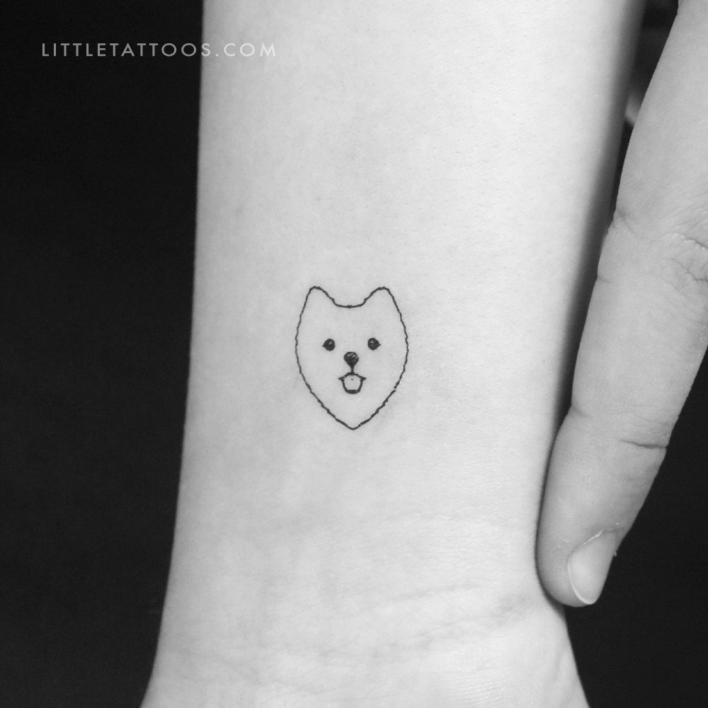 Pomeranian Face Temporary Tattoo - Set of 3