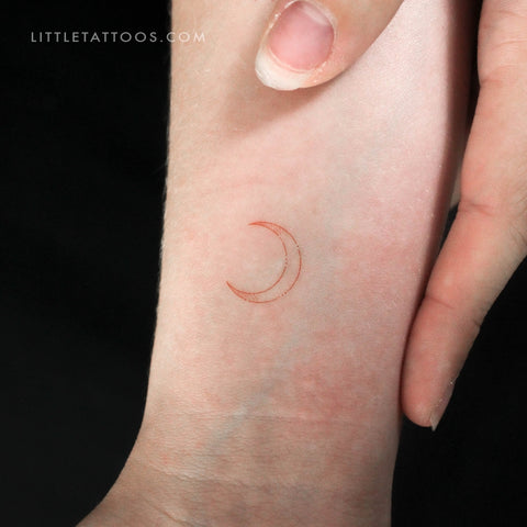 Crescent Moon Type I [Red] by Jakenowicz Temporary Tattoo - Set of 3