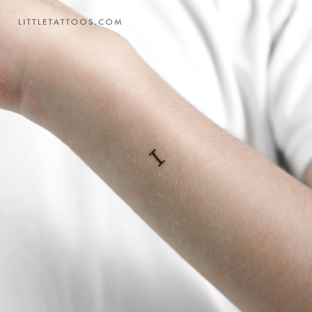 Tatuaje temporal de letra mayúscula "I" para máquina de escribir (juego de 3)