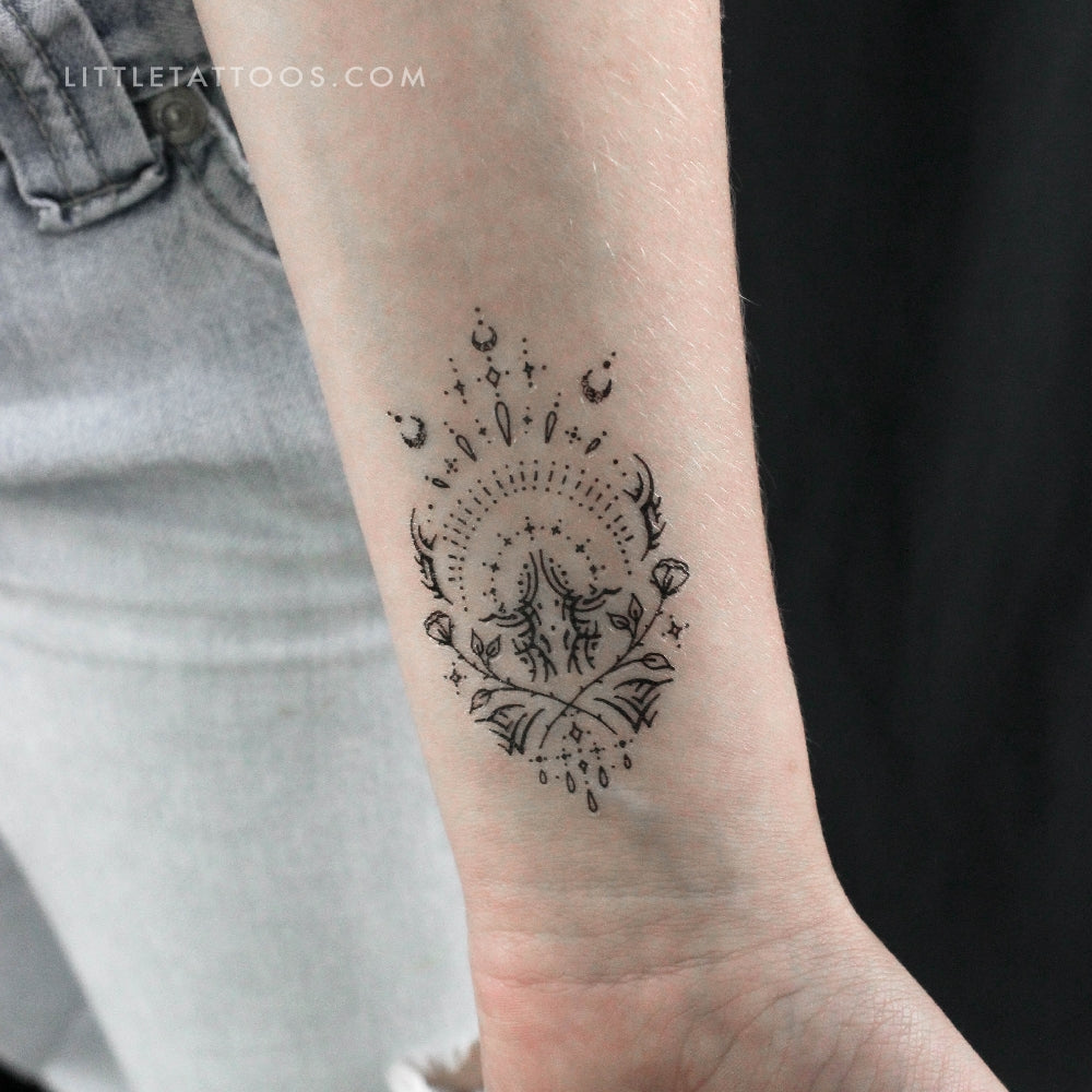 Tatuaje temporal de pulsera de doble rosa de Tukoi (juego de 3)