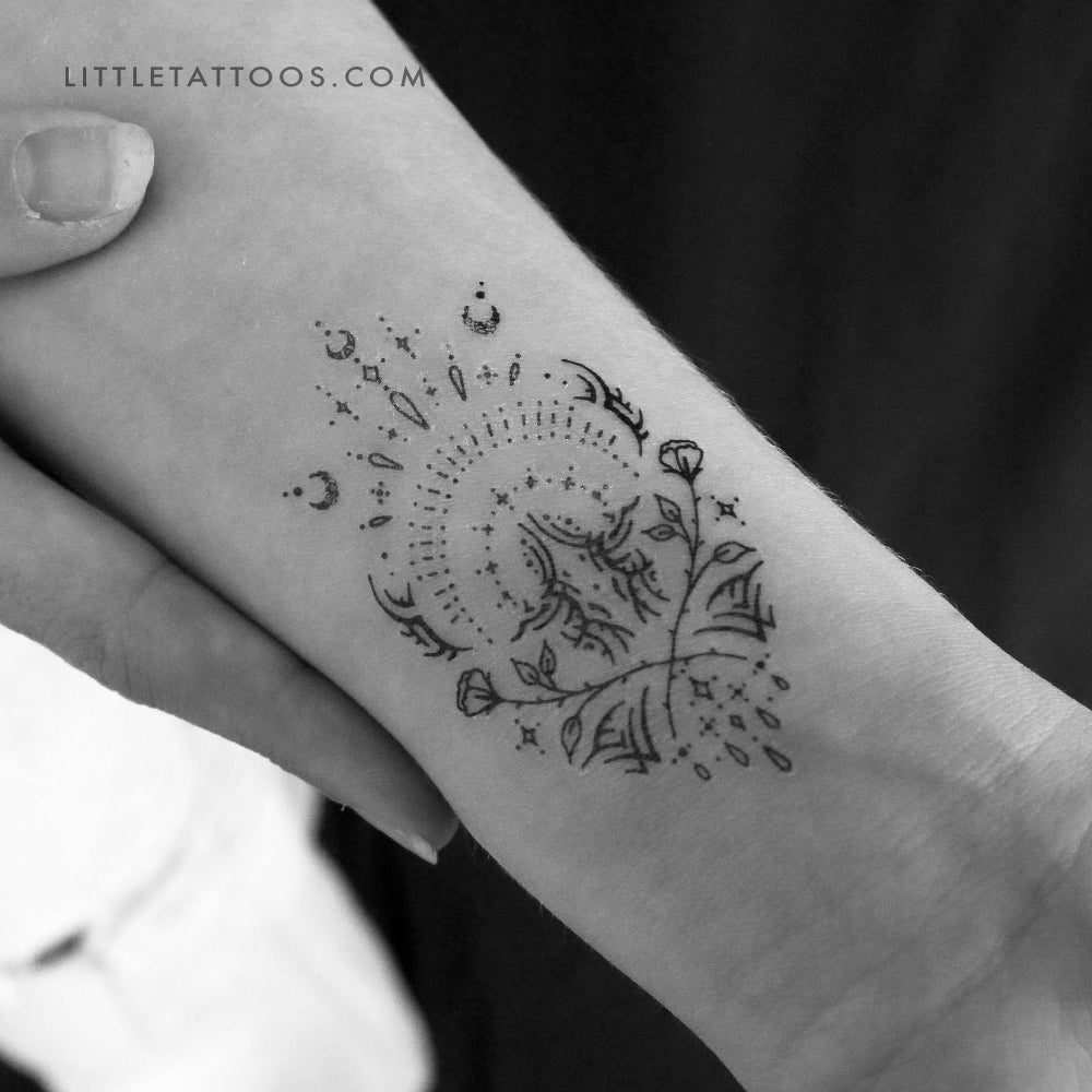 Tatuaje temporal de pulsera de doble rosa de Tukoi (juego de 3)