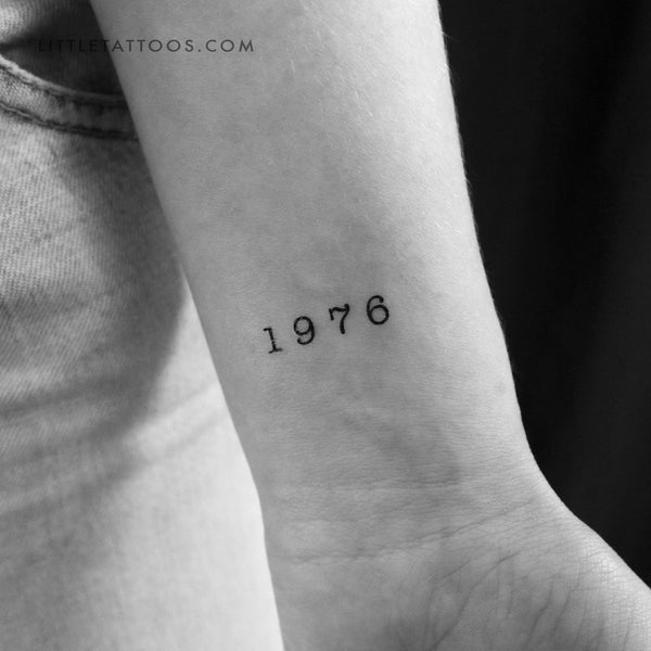 1976 Birth Year Temporary Tattoo - Set of 3