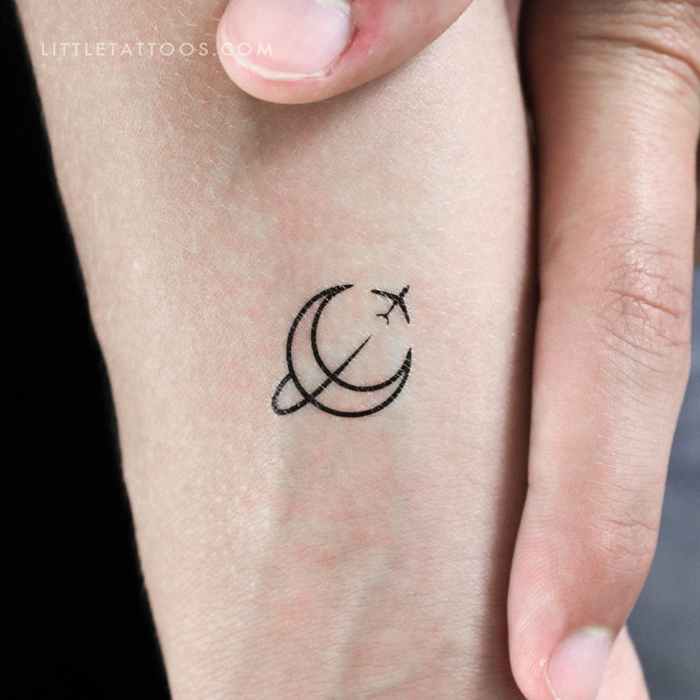 Tatuaje temporal de viaje a la luna - Juego de 3