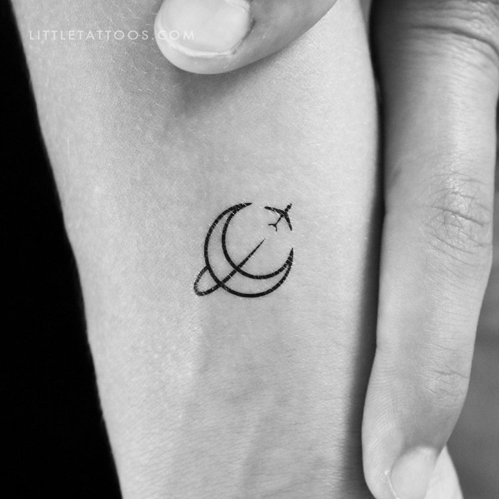 Tatuaje temporal de viaje a la luna - Juego de 3
