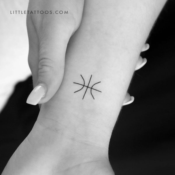 Minimalist Basketball Temporary Tattoo - Set of 3