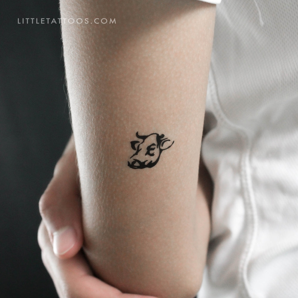 Tatuaje temporal de cara de vaca - Juego de 3