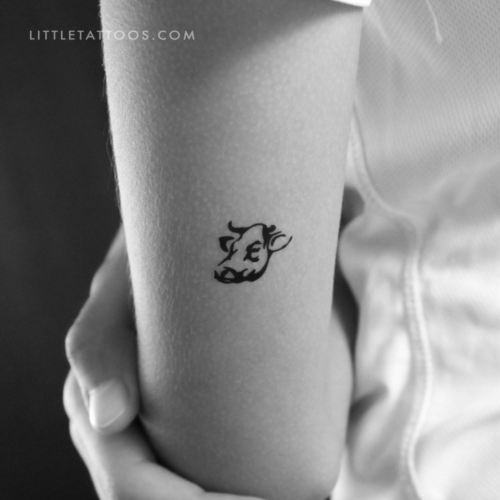 Tatuaje temporal de cara de vaca - Juego de 3