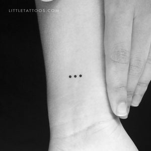 Morse Code S Temporary Tattoo - Set of 3