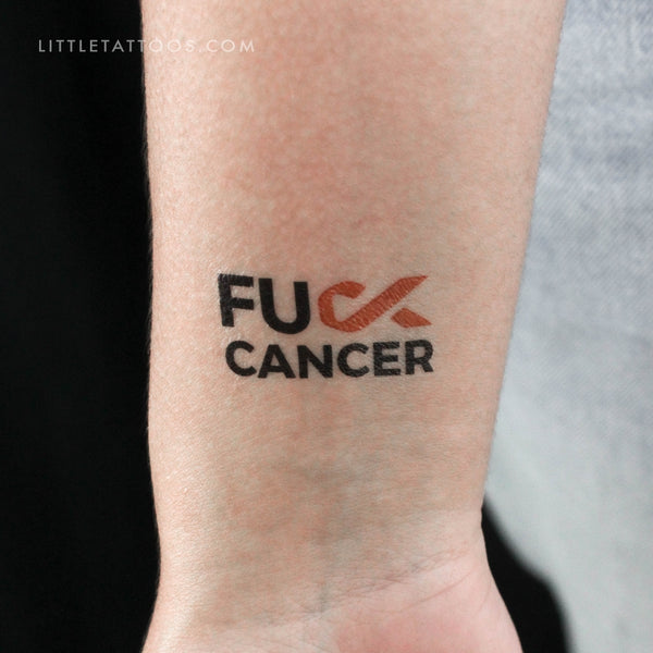 Fuck Leukemia Cancer Temporary Tattoo - Set of 3