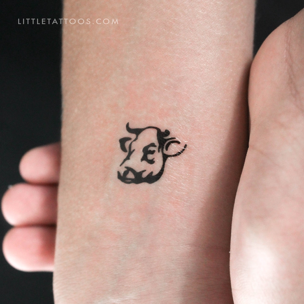 Tatuaje temporal de cara de vaca - Juego de 3