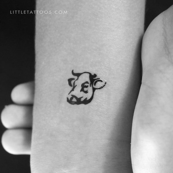 Cow Face Temporary Tattoo - Set of 3