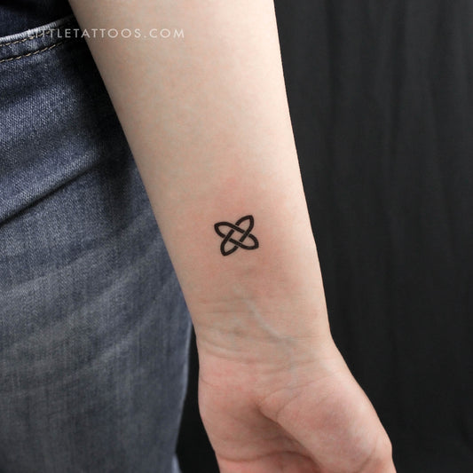 Tatuaje temporal pequeño de nudo de Salomón (juego de 3)