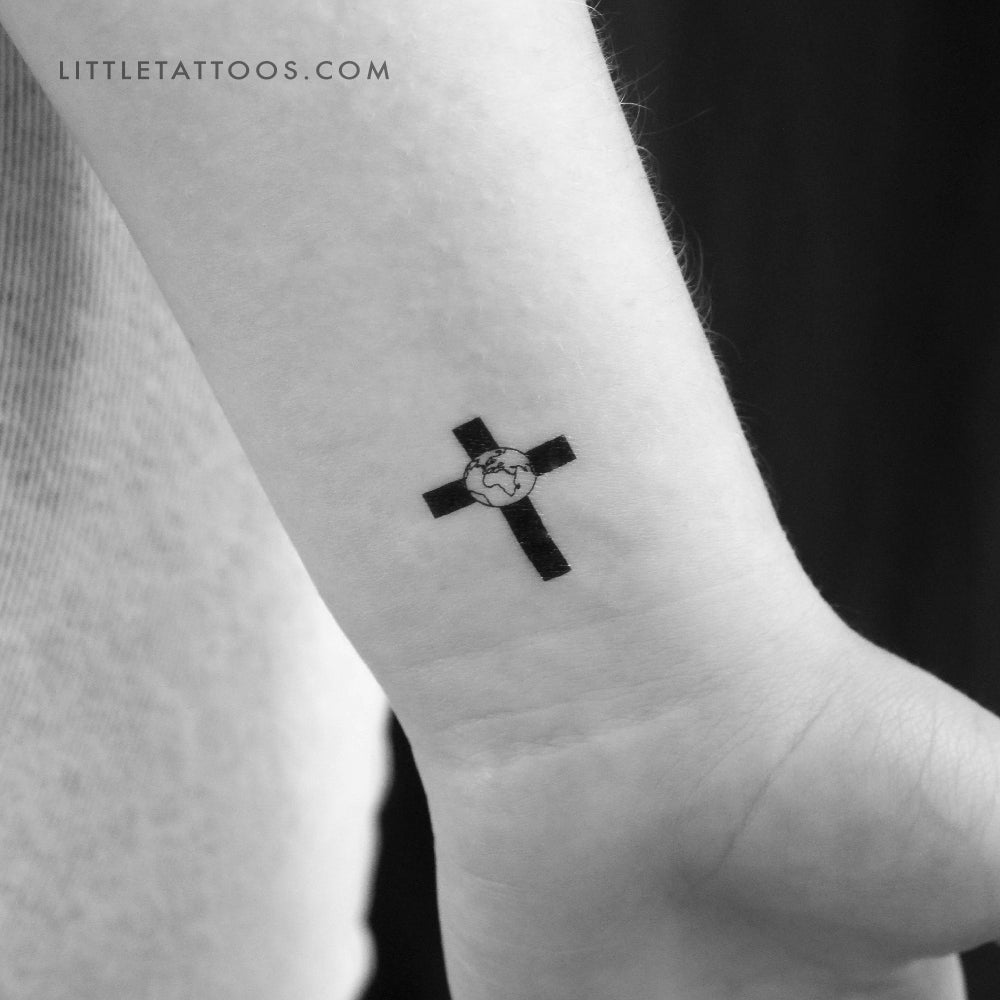 Earth Cross Temporary Tattoo - Set of 3