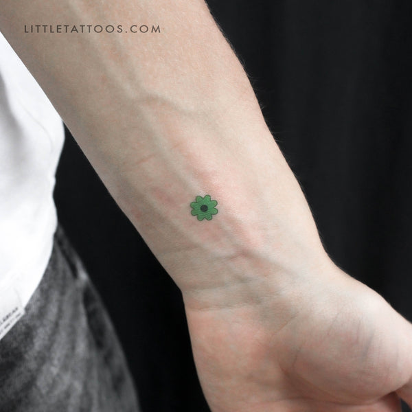 Light Green Flower Temporary Tattoo - Set of 3