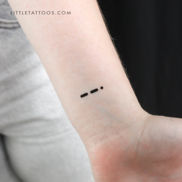 Morse Code G Temporary Tattoo - Set of 3