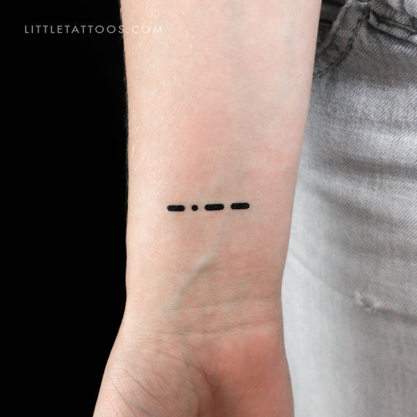 Morse Code Y Temporary Tattoo - Set of 3