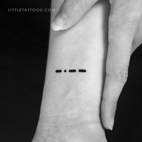 Morse Code Y Temporary Tattoo - Set of 3