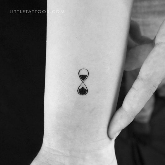 Tatuaje temporal de reloj de arena infinito (juego de 3)
