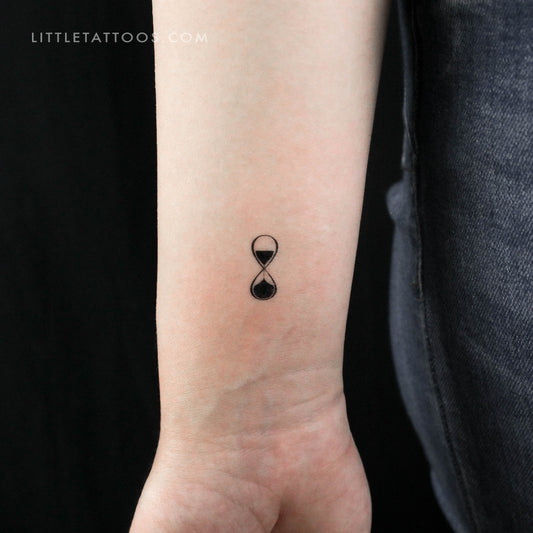 Tatuaje temporal de reloj de arena infinito (juego de 3)