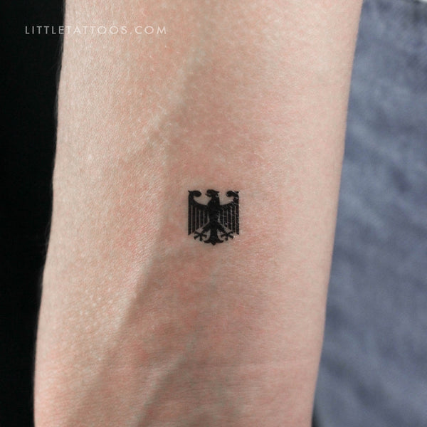 Small German Coat Of Arms Eagle Temporary Tattoo - Set of 3