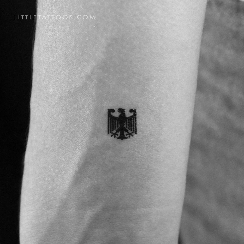 Small German Coat Of Arms Eagle Temporary Tattoo - Set of 3