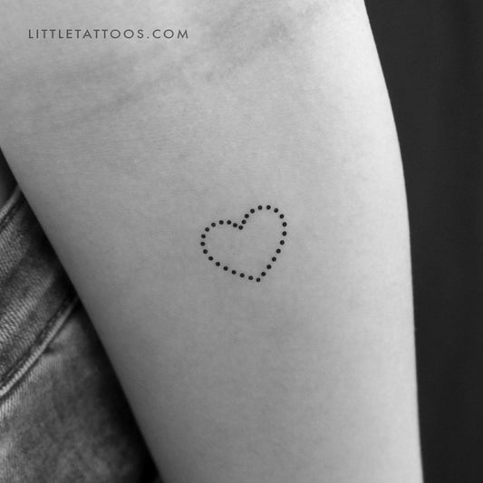 Tatuaje temporal de corazón punteado - Juego de 3