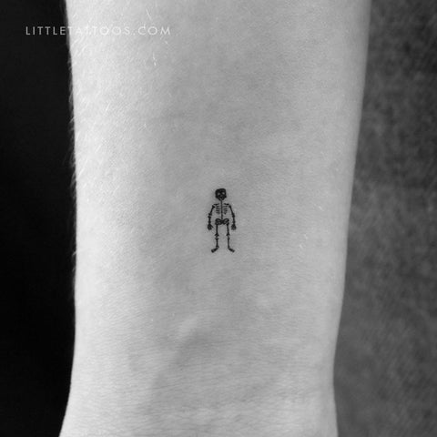 Tiny Skeleton Temporary Tattoo - Set of 3