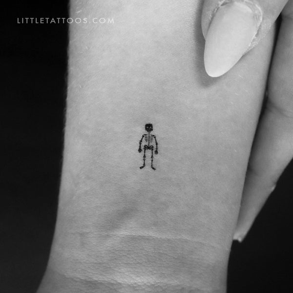 Tiny Skeleton Temporary Tattoo - Set of 3