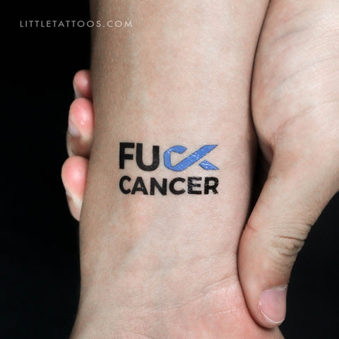 Fuck Childhood Cancer Temporary Tattoo - Set of 3