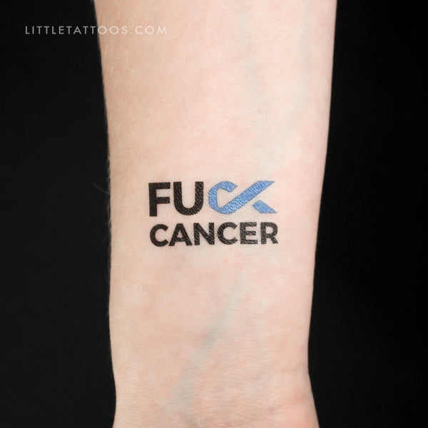 Fuck Prostate Cancer Temporary Tattoo - Set of 3