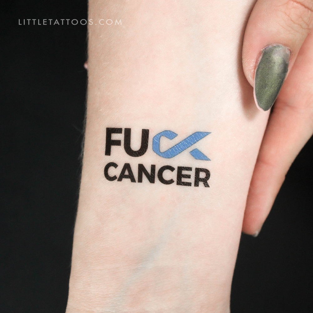 Fuck Prostate Cancer Temporary Tattoo - Set of 3