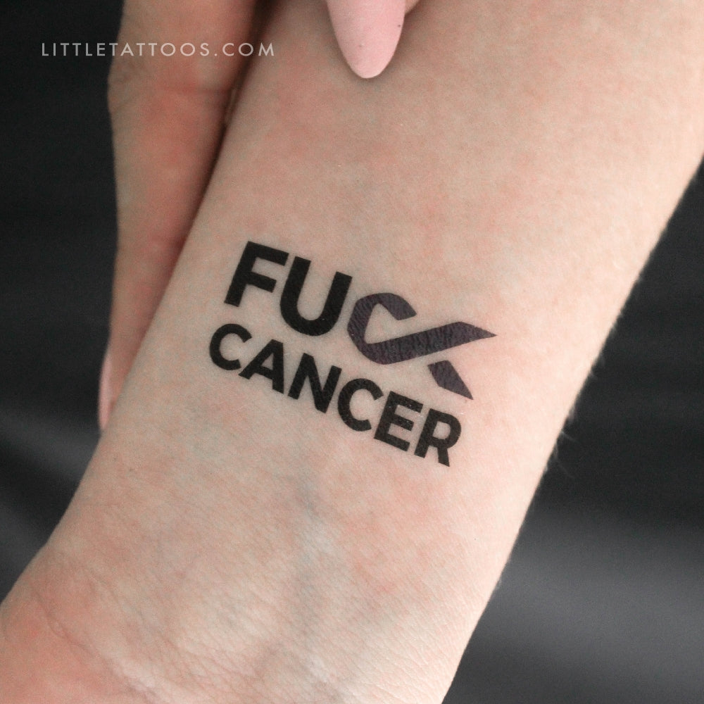 Fuck Colon Cancer Temporary Tattoo - Set of 3