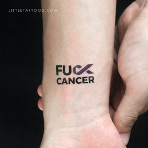 Fuck Pancreatic Cancer Temporary Tattoo - Set of 3