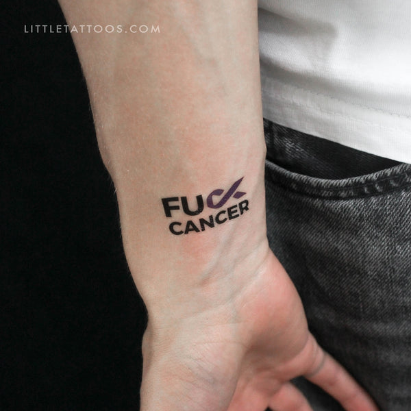 Fuck Pancreatic Cancer Temporary Tattoo - Set of 3