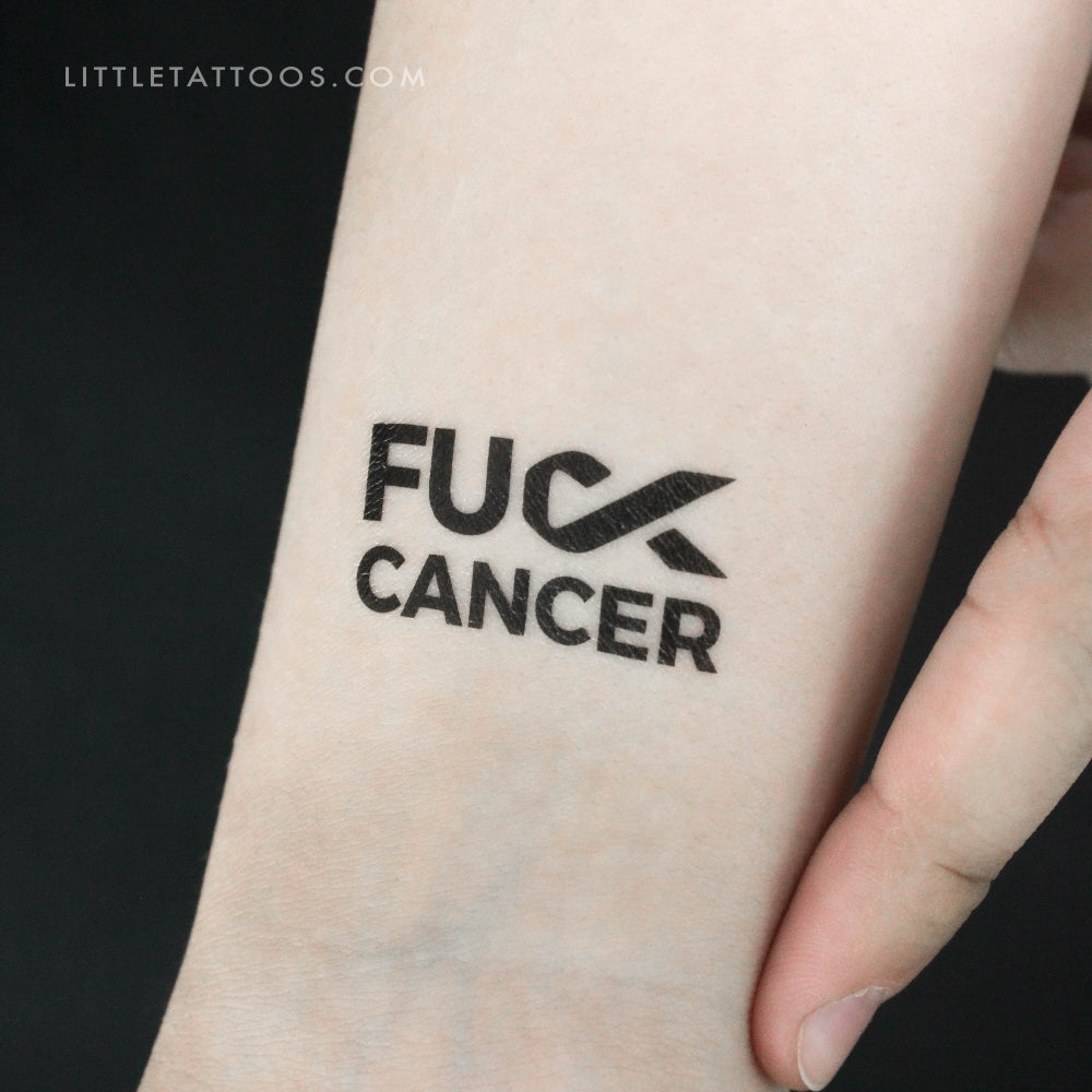 Tatuaje temporal "A la mierda con el cáncer de piel" - Juego de 3