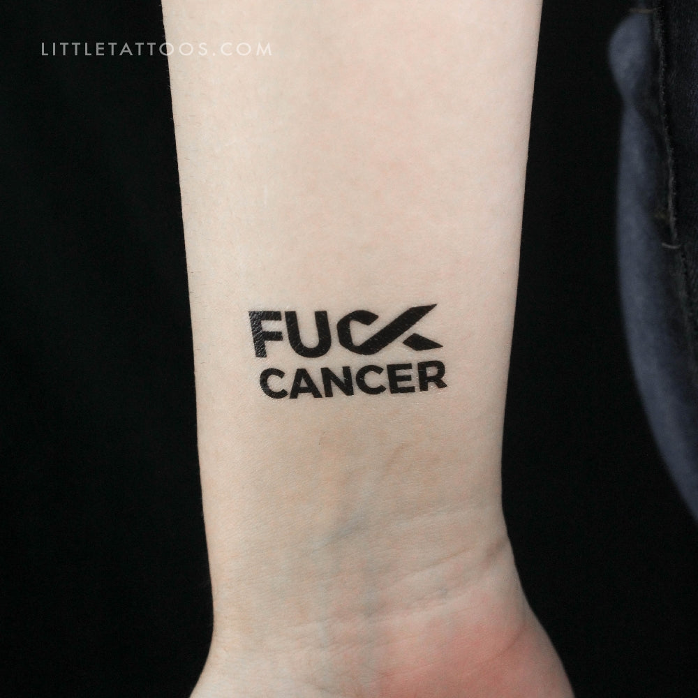 Tatuaje temporal "A la mierda con el cáncer de piel" - Juego de 3