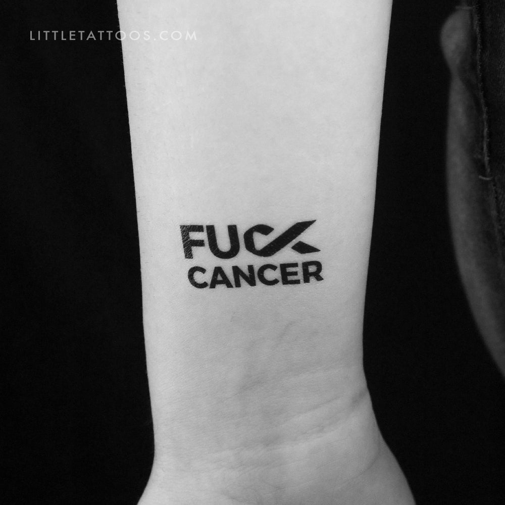 Tatuaje temporal "A la mierda con el cáncer de piel" - Juego de 3