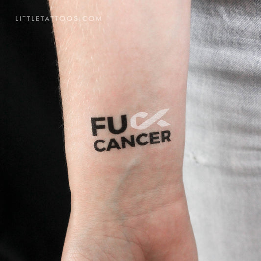 Fuck Bone Cancer Temporary Tattoo - Set of 3