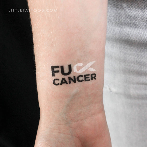 Fuck Bone Cancer Temporary Tattoo - Set of 3