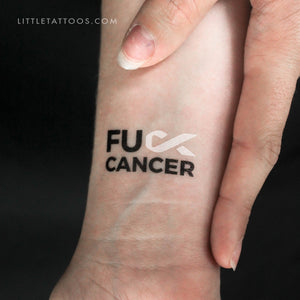 Fuck Bone Cancer Temporary Tattoo - Set of 3