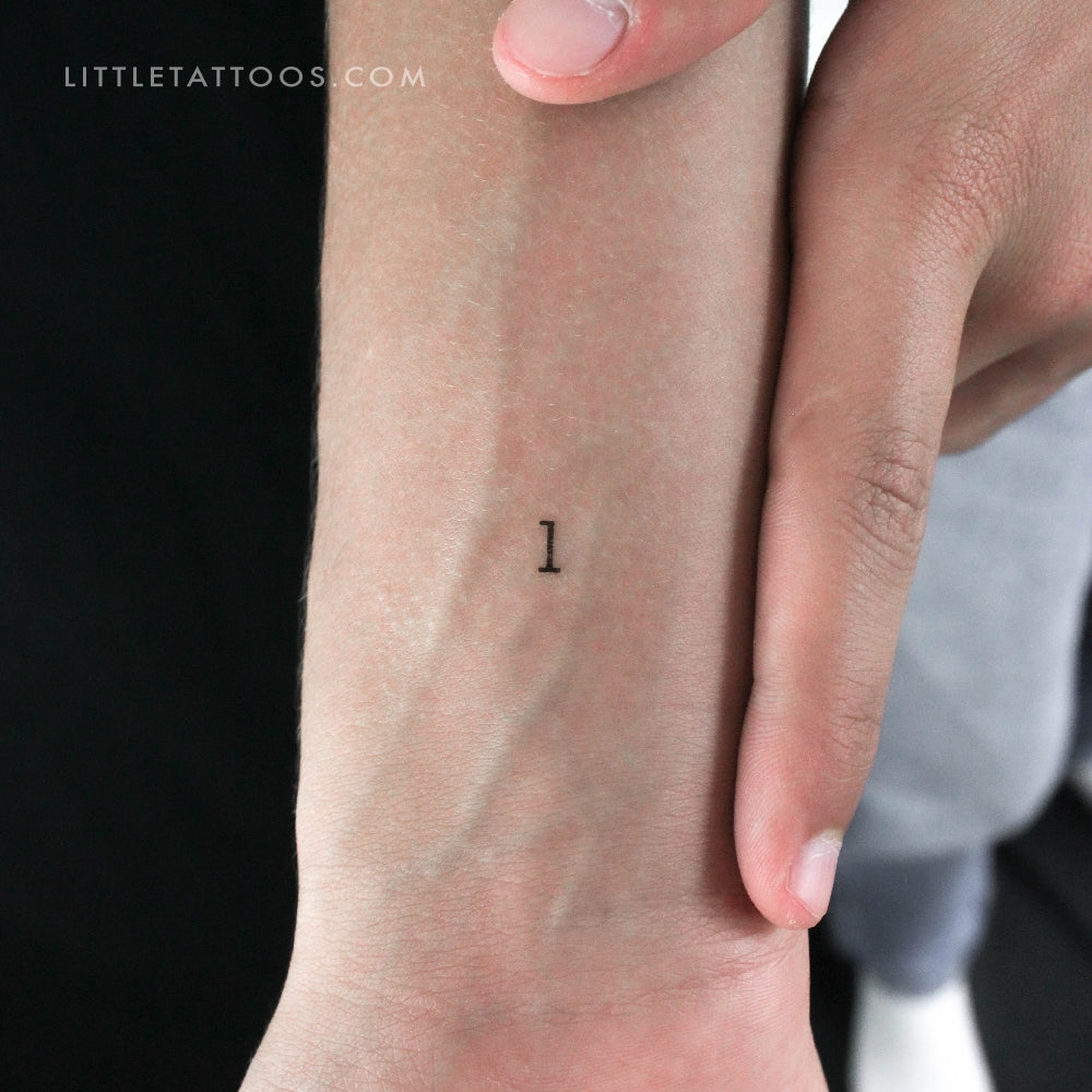 Tatuaje temporal de la letra L minúscula de máquina de escribir (juego de 3)
