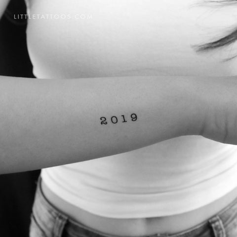 2019 Birth Year Temporary Tattoo - Set of 3