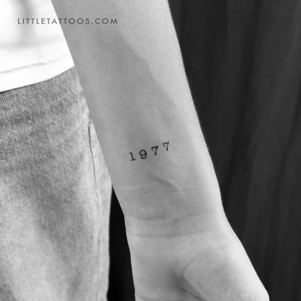 1977 Birth Year Temporary Tattoo - Set of 3