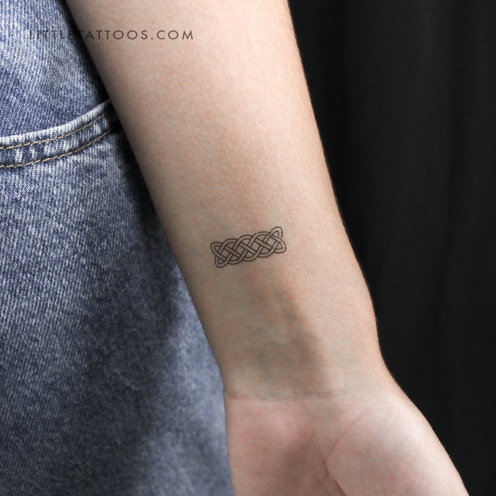 Tatuaje temporal de nudo celta lineal (juego de 3)