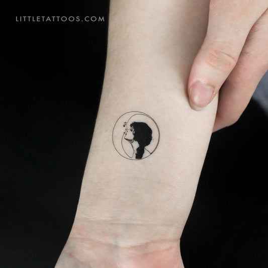 Tatuaje temporal de luna y mujer - Juego de 3